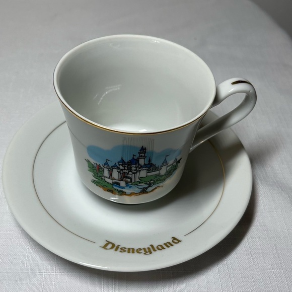 Disneyland White and Blue Castle Teacup and Saucer Set. Walt Disney Productions - Picture 2 of 3